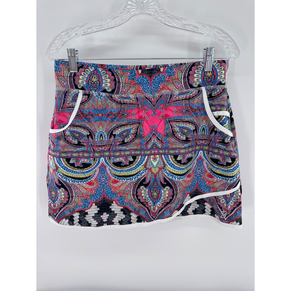 Sofibella Paisley Athletic Skort Multi-Color Activewear Athleisure Tennis Sz M